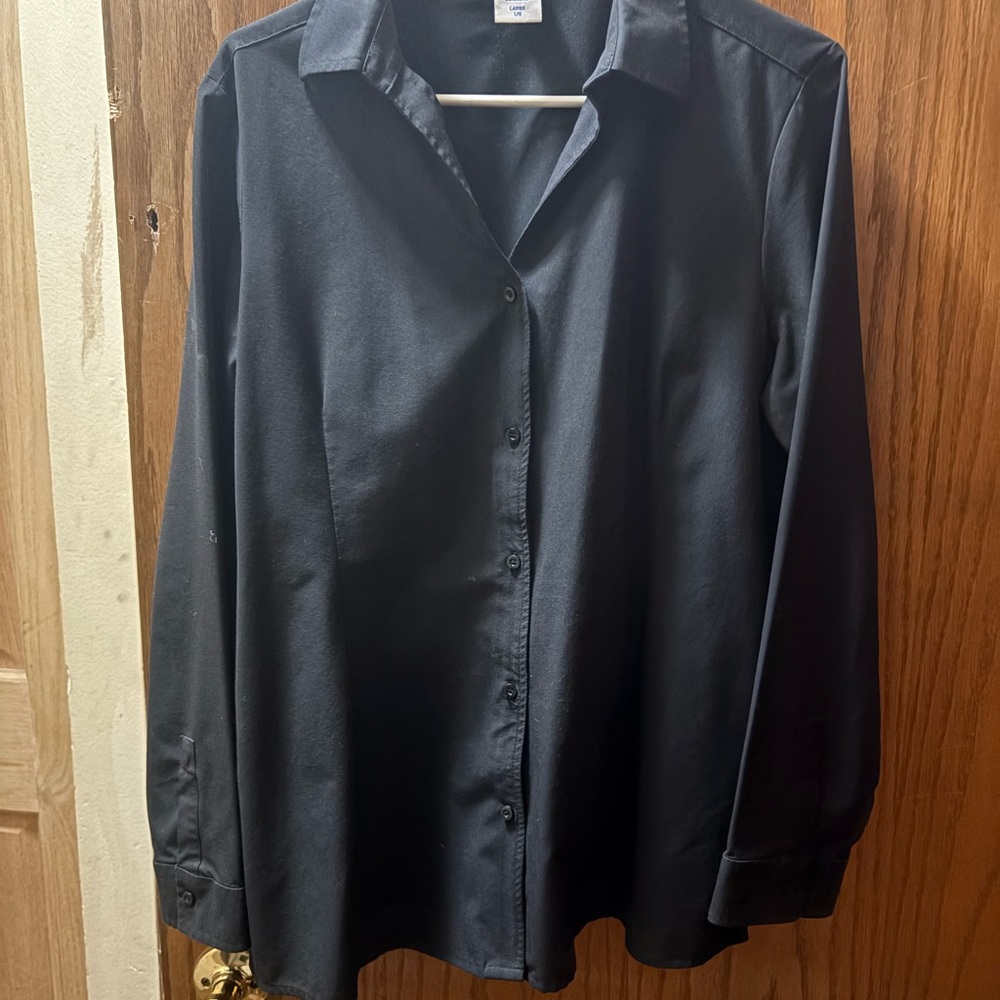 Classic Black Women's Button-Down Shirt